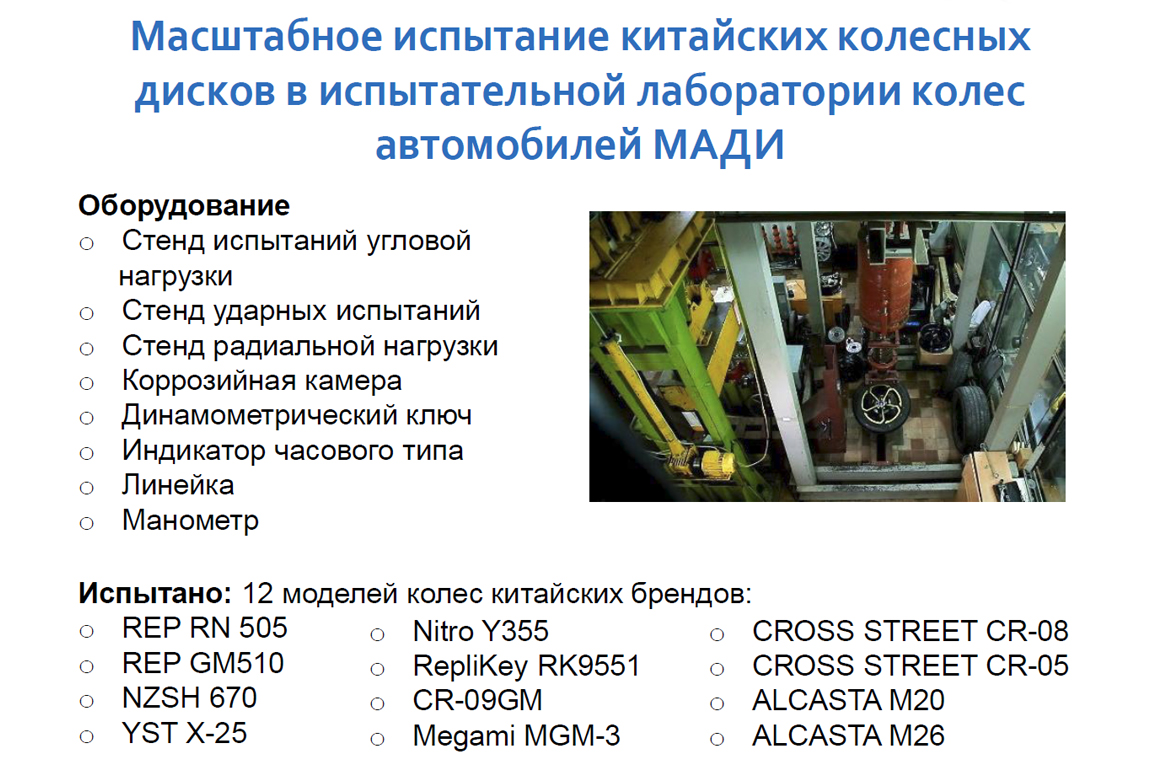 Алюминиевым колесам из Китая объявлена война